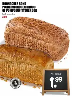 MCD Supermarkt BOONACKER ROND POLDERVOLKOREN BROOD OF POMPOENPITTENBROOD aanbieding