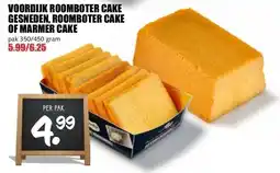 MCD Supermarkt VOORDIJK ROOMBOTER CAKE GESNEDEN, ROOMBOTER CAKE OF MARMER CAKE aanbieding