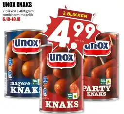 MCD Supermarkt UNOX KNAKS aanbieding