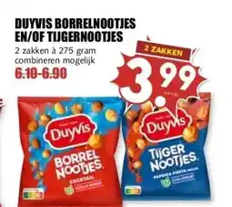 MCD Supermarkt DUYVIS BORRELNOOTJES EN/OF TIJGERNOOTJES aanbieding