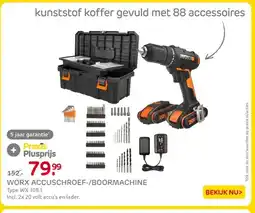 Praxis Worx Accuboormachine WX108.1 - 20V - (2x aanbieding