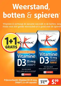 Lucovitaal Vitamine D3 25 mcg (1000¹E) aanbieding