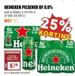 MCD Supermarkt HEINEKEN PILSENER OF 0.0% aanbieding
