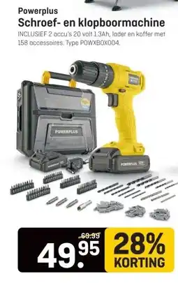 Hubo Powerplus Schroef- en klopboormachine aanbieding