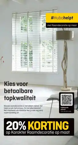 Hubo op Karakter Raamdecoratie op maat aanbieding