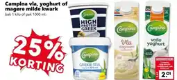 CoopCompact Campina vla, yoghurt of magere milde kwark aanbieding