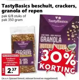 CoopCompact Tasty Basics beschuit, crackers, granola of repen aanbieding