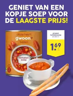 Coop g'woon tomatensoep aanbieding