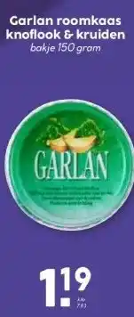 Coop Garlan roomkaas knoflook & kruiden aanbieding