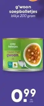 Coop g'woon soepballetjes aanbieding