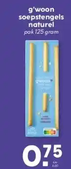 Coop g'woon soepstengels naturel aanbieding