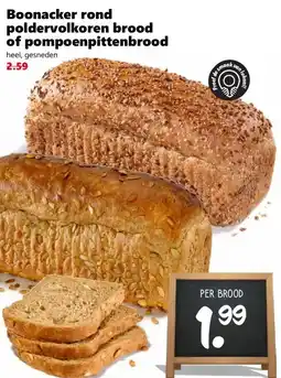 Coop Boonacker rond poldervolkoren brood of pompoenpittenbrood aanbieding