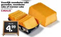 Coop Voordijk roomboter cake gesneden, roomboter cake of marmer cake aanbieding