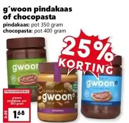 Coop g'woon pindakaas of chocopasta aanbieding