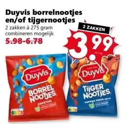 Coop Duyvis borrelnootjes en/of tijgernootjes aanbieding