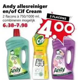 Coop Andy allesreiniger en/of Cif Cream aanbieding