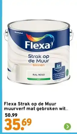 GAMMA Flexa Strak op de Muur muurverf mat gebroken wit 2,5 liter aanbieding