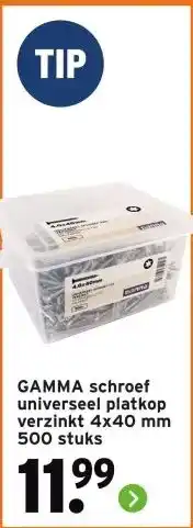 GAMMA GAMMA schroef universeel platkop verzinkt aanbieding