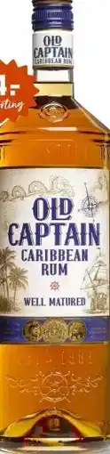 Gall & Gall Old Captain Bruine Rum 100CL aanbieding
