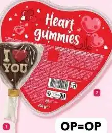 Etos Valentijn chocolade lolly en heart gummies Heart gummies in tube aanbieding