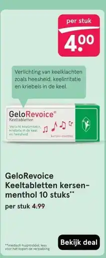 Etos GeloRevoice Keeltabletten kersen- menthol 10 stuks aanbieding