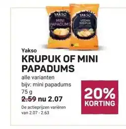 Ekoplaza KRUPUK OF MINI PAPADUMS aanbieding