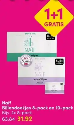 DA Naïf Billendoekjes 8-pack en 10-pack aanbieding