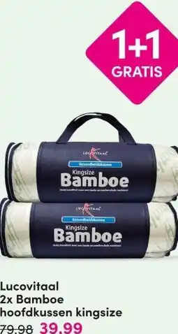 DA Lucovitaal 2x Bamboe hoofdkussen kingsize aanbieding