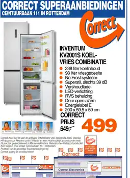 Correct INVENTUM KV2001S KOEL- VRIES COMBINATIE aanbieding