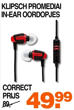 Correct KLIPSCH PROMEDIAI IN-EAR OORDOPJES aanbieding