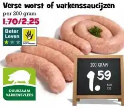 Boon`s Markt Verse worst of varkenssaucijzen aanbieding