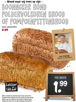 Boon`s Markt BOONACKER ROND POLDERVOLKOREN BROOD OF POMPOENPITTENBROOD aanbieding