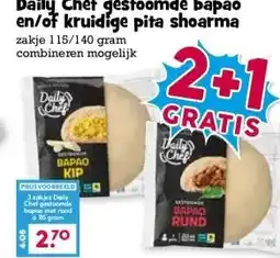 Boon`s Markt Daily Chef gestoomde bapao en/of kruidige pita shoarma aanbieding