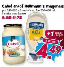 Boon`s Markt Calvé en/of Hellmann's mayonaise aanbieding