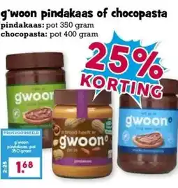 Boon`s Markt g'woon pindakaas of chocopasta aanbieding