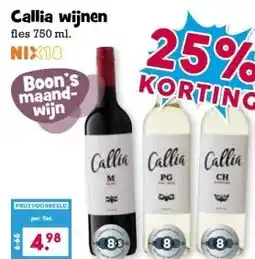 Boon`s Markt Callia wijnen aanbieding