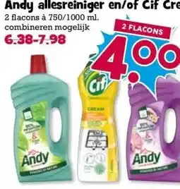 Boon`s Markt Andy allesreiniger en/of Cif Cream aanbieding