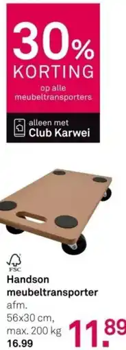 Karwei Handson meubeltransporter aanbieding