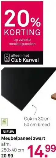 Karwei Meubelpaneel zwart aanbieding