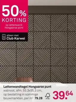 Karwei Lattenwandtegel Hongaarse punt aanbieding