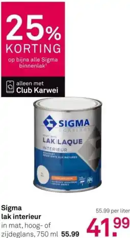 Karwei Sigma lak interieur aanbieding