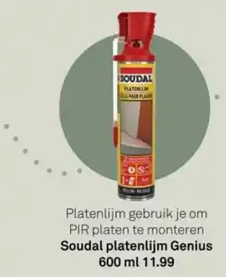 Karwei Soudal platenlijm Genius aanbieding