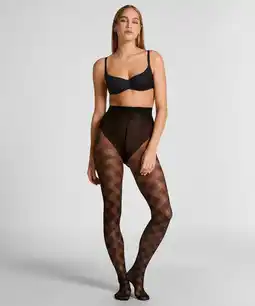 Hunkemoller Hunkemöller Panty 15 Denier Check Zwart aanbieding