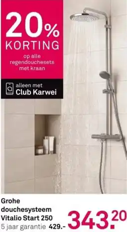 Karwei Grohe douchesysteem Vitalio Start 250 aanbieding