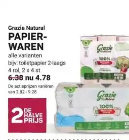 Ekoplaza Grazie Natural PAPIER- WAREN aanbieding