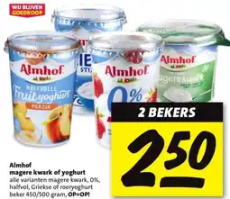 Nettorama Almhof magere kwark of yoghurt aanbieding