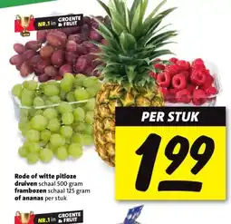 Nettorama Rode of witte pitloze druiven frambozen of ananas aanbieding