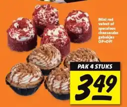 Nettorama Mini red velvet of speculoos cheesecake gebakjes aanbieding