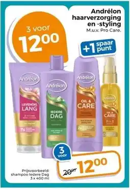 Trekpleister Andrélon haarverzorging en -styling M.u.v. Pro Care. aanbieding