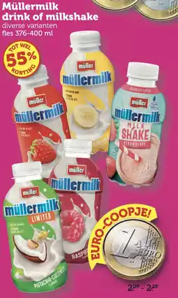 Coop Müllermilk drink of milkshake aanbieding